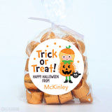 "Trick or Treat" Girl Halloween Stickers - Blonde Hair