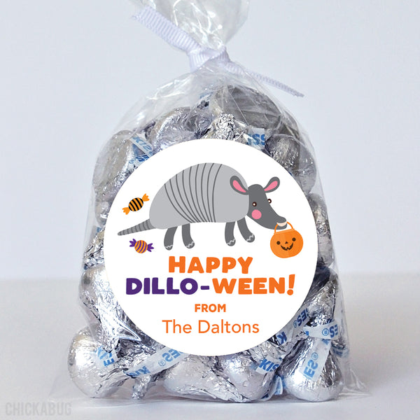 "Happy Dillo-Ween" Armadillo Halloween Stickers