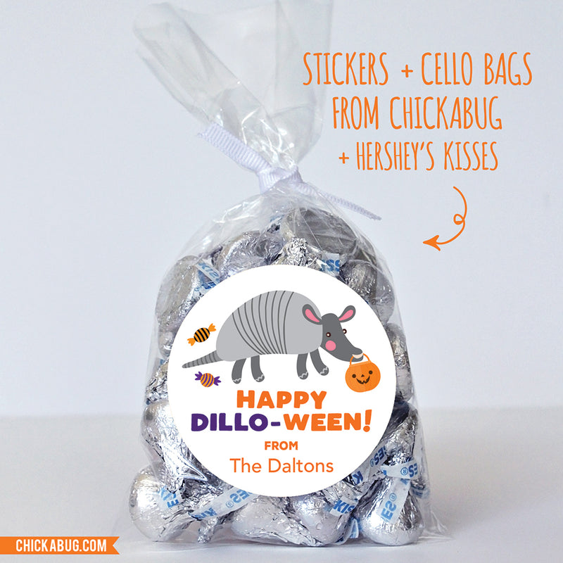"Happy Dillo-Ween" Armadillo Halloween Stickers