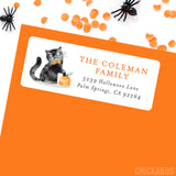 Black Cat Halloween Address Labels