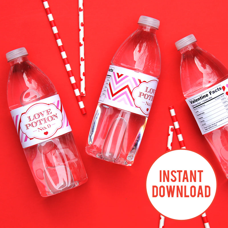 "Love Potion No. 9" Water Labels (INSTANT DOWNLOAD)