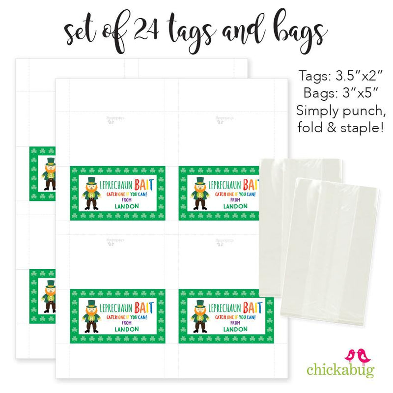 Leprechaun Bait St. Patrick's Day Paper Tags and Bags