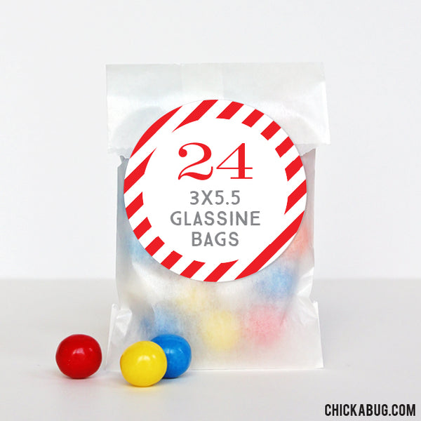 24 Glassine Paper Favor Bags (3"x5.5")