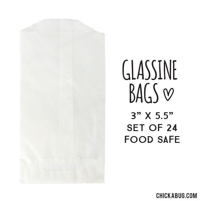 24 Glassine Paper Favor Bags (3"x5.5")