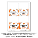 Basketball Party Table Tent Cards (EDITABLE INSTANT DOWNLOAD)
