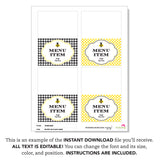 Bumblebee Party Table Tent Cards (EDITABLE INSTANT DOWNLOAD)