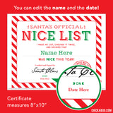 Editable Santa's Nice List Certificate (INSTANT DOWNLOAD)