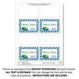 Blue Garbage Truck Party Table Tent Cards (EDITABLE INSTANT DOWNLOAD)