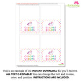 Rainbow Unicorn Party Table Tent Cards (EDITABLE INSTANT DOWNLOAD)