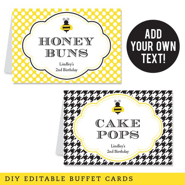Bumblebee Party Table Tent Cards (EDITABLE INSTANT DOWNLOAD) – Chickabug bumblebee-party-table-tent-cards-editable-instant-download-chickabug