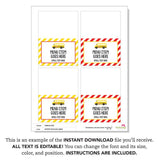 School Bus Party Table Tent Cards (EDITABLE INSTANT DOWNLOAD)
