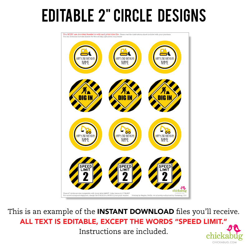 construction-party-cupcake-toppers-editable-instant-download-chickabug for Diy Printable Free Printable Construction Cupcake Toppers Construction Party Cupcake Toppers (EDITABLE INSTANT DOWNLOAD) – Chickabug for Diy Printable Free Printable Construction Cupcake Toppers
