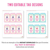 Pink Carnival Party Favor Tags (EDITABLE INSTANT DOWNLOAD)