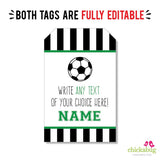 Soccer Party Favor Tags (EDITABLE INSTANT DOWNLOAD)
