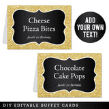 Gold and Black Table Tent Cards (EDITABLE INSTANT DOWNLOAD)