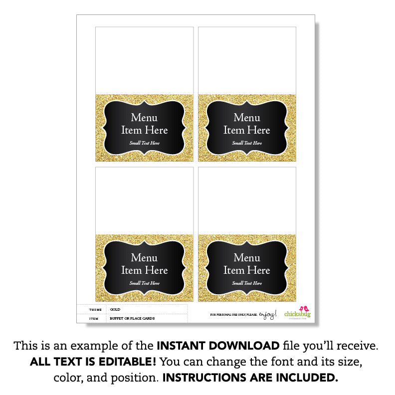 Gold and Black Table Tent Cards (EDITABLE INSTANT DOWNLOAD) – Chickabug gold-and-black-table-tent-cards-editable-instant-download-chickabug
