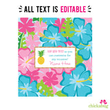 Luau Party Chocolate Bar Labels (EDITABLE INSTANT DOWNLOAD)