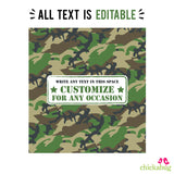 Army Party Chocolate Bar Labels (EDITABLE INSTANT DOWNLOAD)