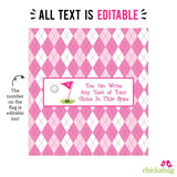 Pink Golf Party Chocolate Bar Labels (EDITABLE INSTANT DOWNLOAD)