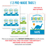 Dinosaur Party Favor Tags (EDITABLE INSTANT DOWNLOAD)