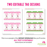 Pink Watermelon Party Favor Tags (EDITABLE INSTANT DOWNLOAD)