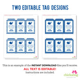 Whale Party Editable Favor Tags (INSTANT DOWNLOAD)
