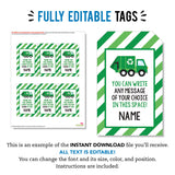 Garbage Truck Party Favor Tags (EDITABLE INSTANT DOWNLOAD)
