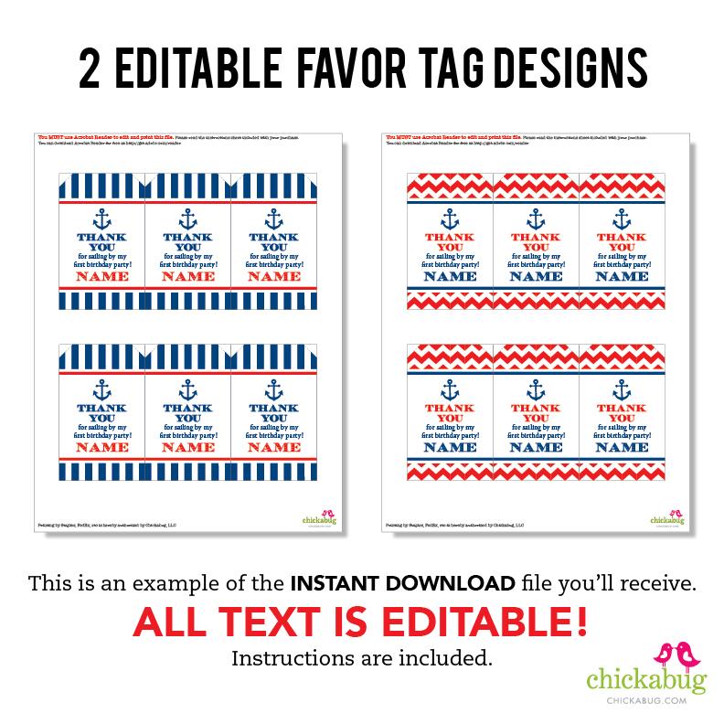Nautical Party Favor Tags (EDITABLE INSTANT DOWNLOAD) – Chickabug nautical-party-favor-tags-editable-instant-download-chickabug