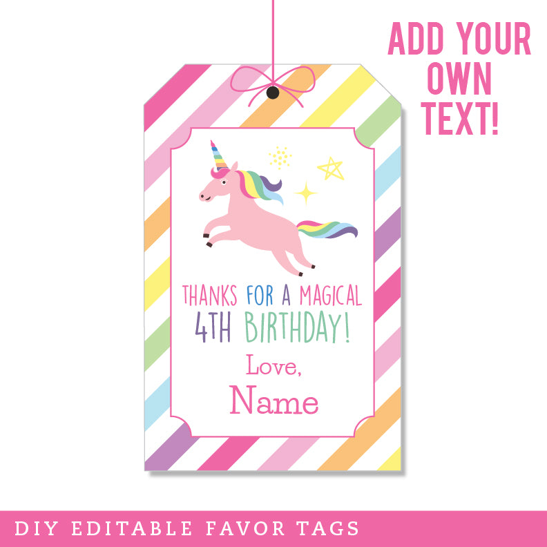 Printable Unicorn Favor Bags. DIY Unicorn Party Bags. Pink and Blue. PDF  File. Instant Download. Unicorn Party. Printable Unicorn Gift Bags. 