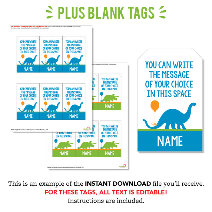 dinosaur-party-favor-tags-editable-instant-download-chickabug for Free Printable Dinosaur Thank You Tags Dinosaur Party Favor Tags (EDITABLE INSTANT DOWNLOAD) – Chickabug for Free Printable Dinosaur Thank You Tags