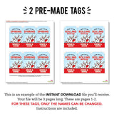 Bowling Party Favor Tags for Twins (EDITABLE INSTANT DOWNLOAD)