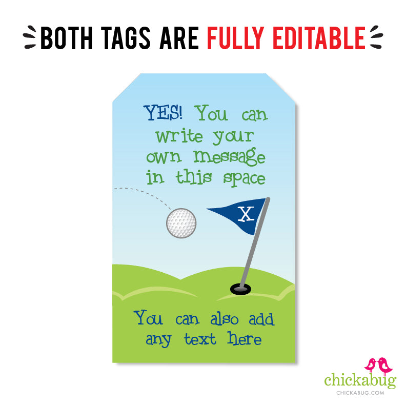 Navy Golf Party Favor Tags (EDITABLE INSTANT DOWNLOAD)