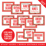 Country Western Party Signs (EDITABLE INSTANT DOWNLOAD)