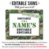 Army Party Signs (EDITABLE INSTANT DOWNLOAD)
