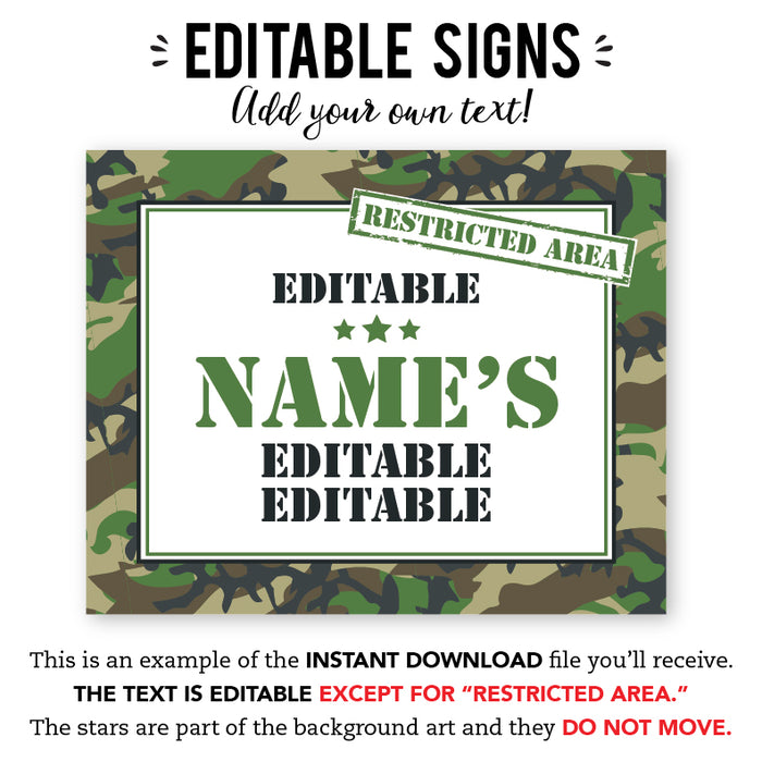 Army Party Signs (EDITABLE INSTANT DOWNLOAD) – Chickabug army-party-signs-editable-instant-download-chickabug