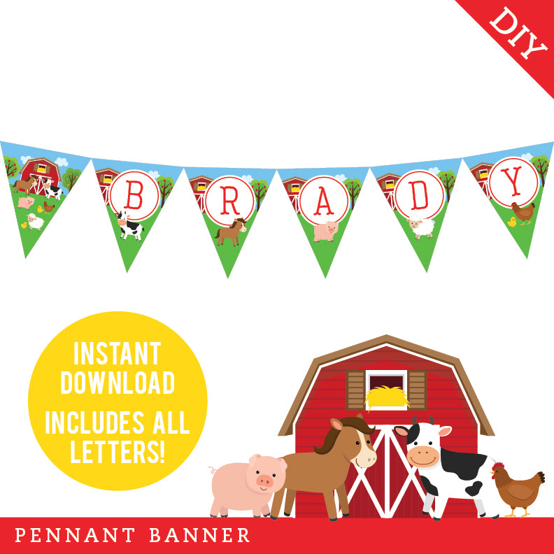 Farm Party Banner (INSTANT DOWNLOAD)