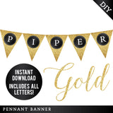 Gold and Black Party Banner (INSTANT DOWNLOAD)