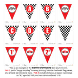 Race Car Party Banner (INSTANT DOWNLOAD)
