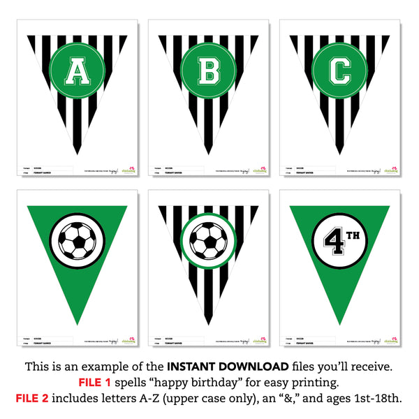Soccer Party Banner (INSTANT DOWNLOAD)