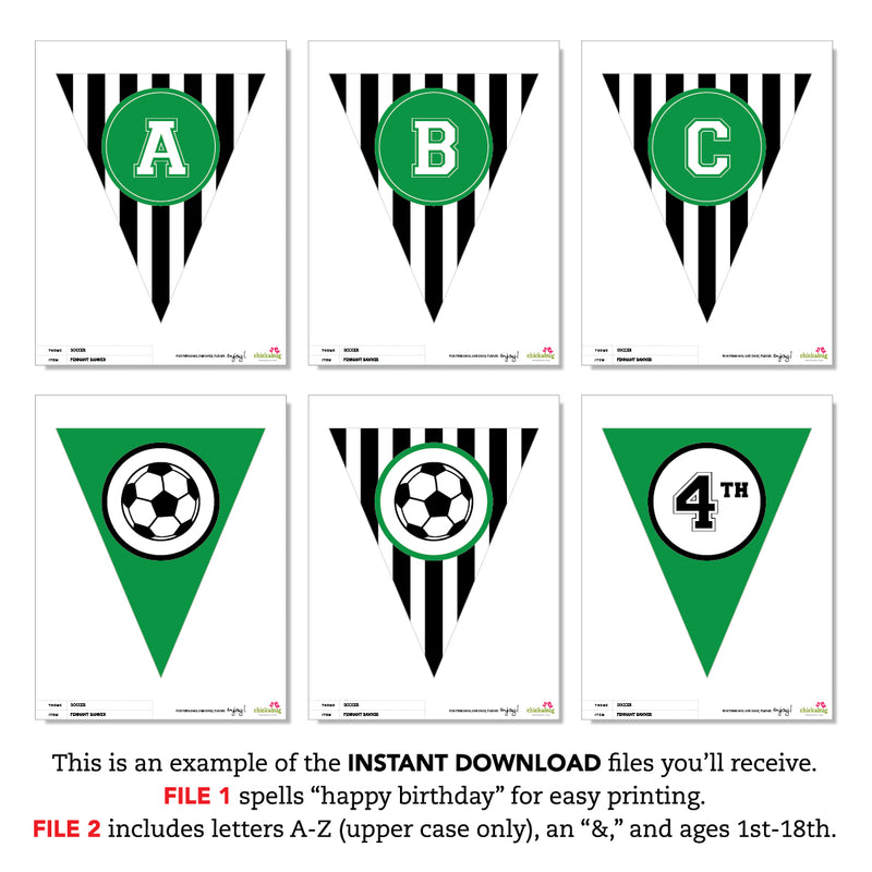 Soccer Party Banner (INSTANT DOWNLOAD)