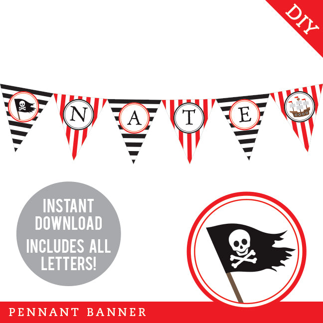 Pirate Party Banner (INSTANT DOWNLOAD)