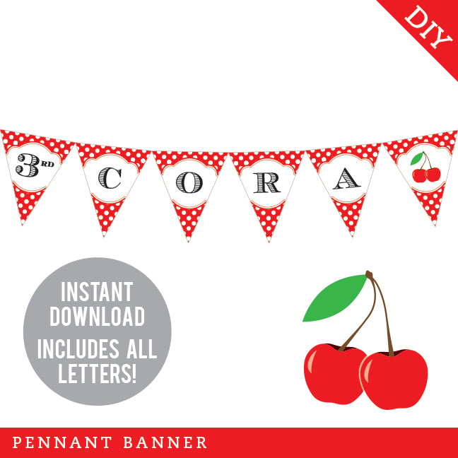 Cherry Party Banner (INSTANT DOWNLOAD)