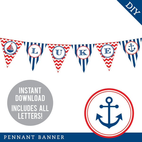 Nautical Party Banner (INSTANT DOWNLOAD)