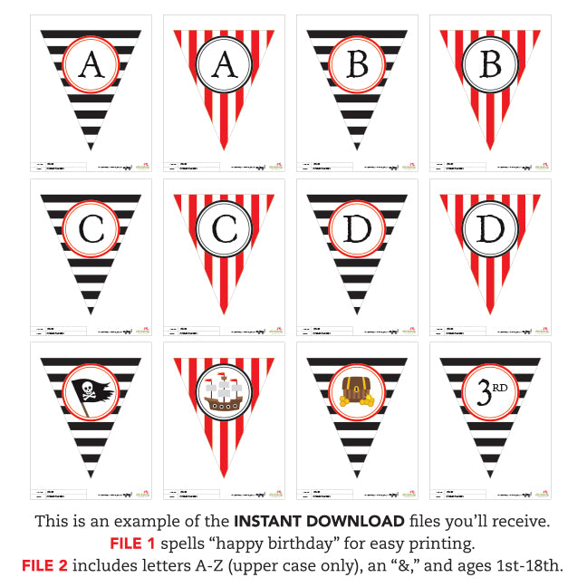 Pirate Party Banner (INSTANT DOWNLOAD)