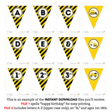 Construction Party Pennant Banner (INSTANT DOWNLOAD)