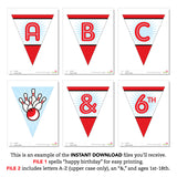 Bowling Party Banner (INSTANT DOWNLOAD)