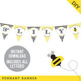 Bumblebee Party Banner (INSTANT DOWNLOAD)