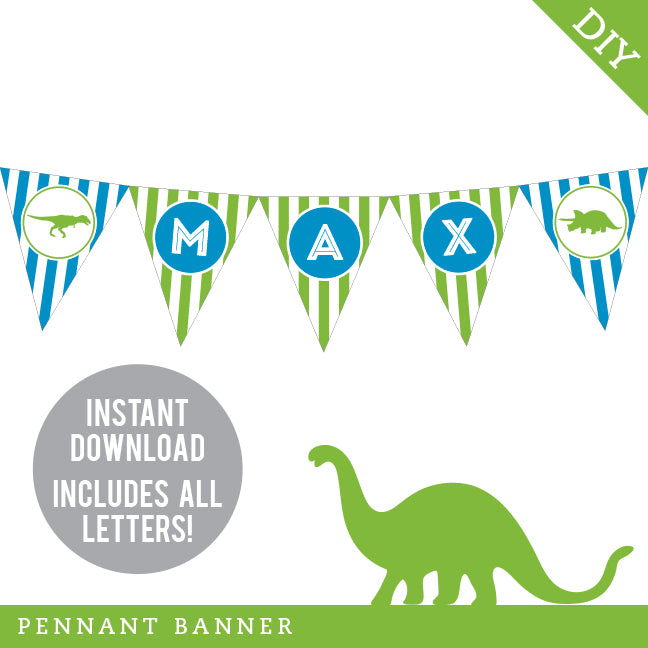 Dinosaur Party Banner (INSTANT DOWNLOAD)
