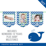 Whale Party Photo Banner Kit (INSTANT DOWNLOAD)
