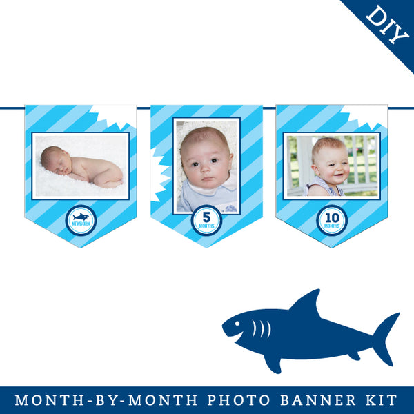 Shark Party Photo Banner Kit (INSTANT DOWNLOAD)